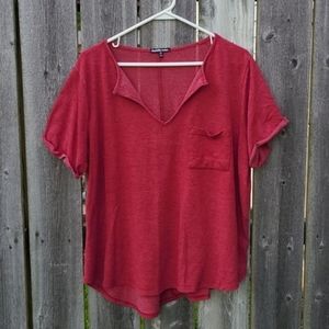 Lightweight Sweatshirt Top in Maroon by Charlotte Russe
